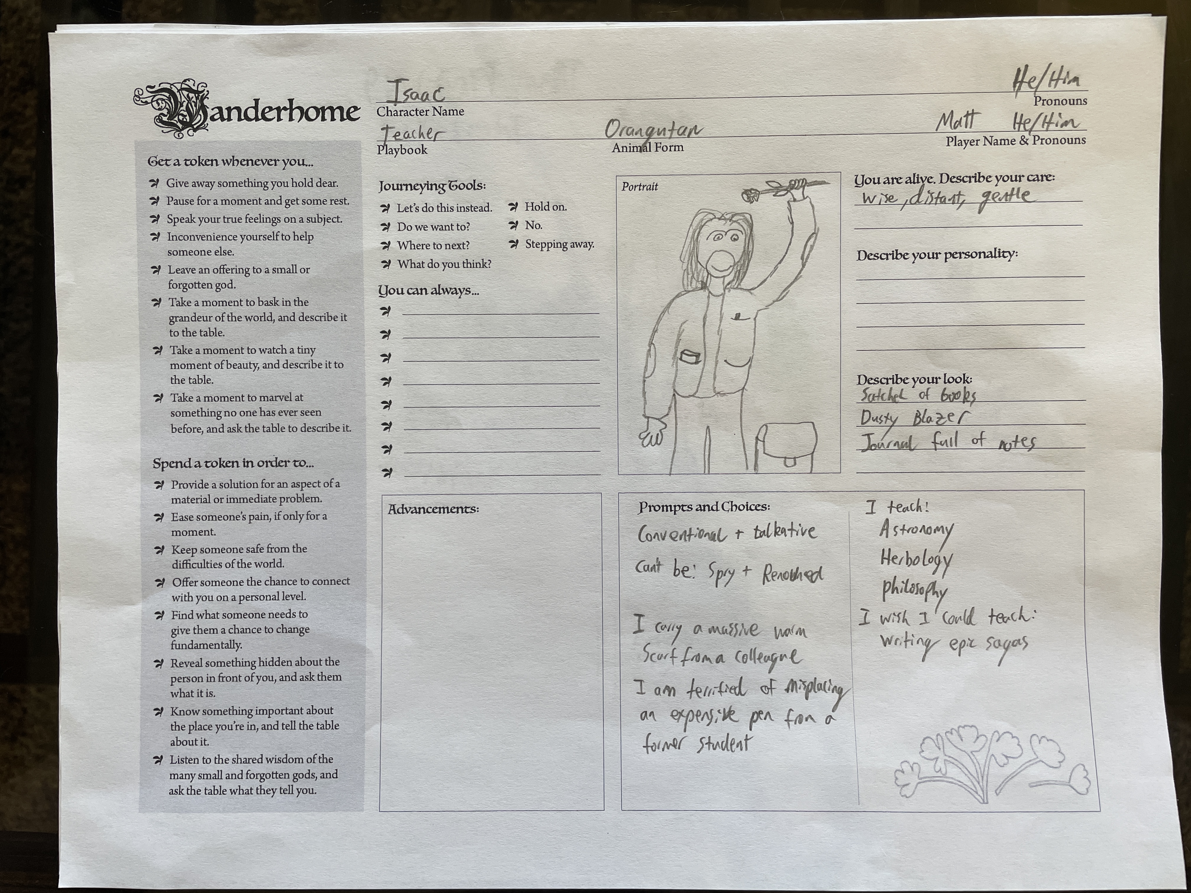 Isaac's Character Sheet